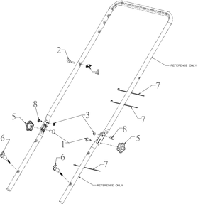 Handle Hardware Diagram and Parts List for SC300B (12AVB2R3710)(2023) Cub Cadet Lawn Mower